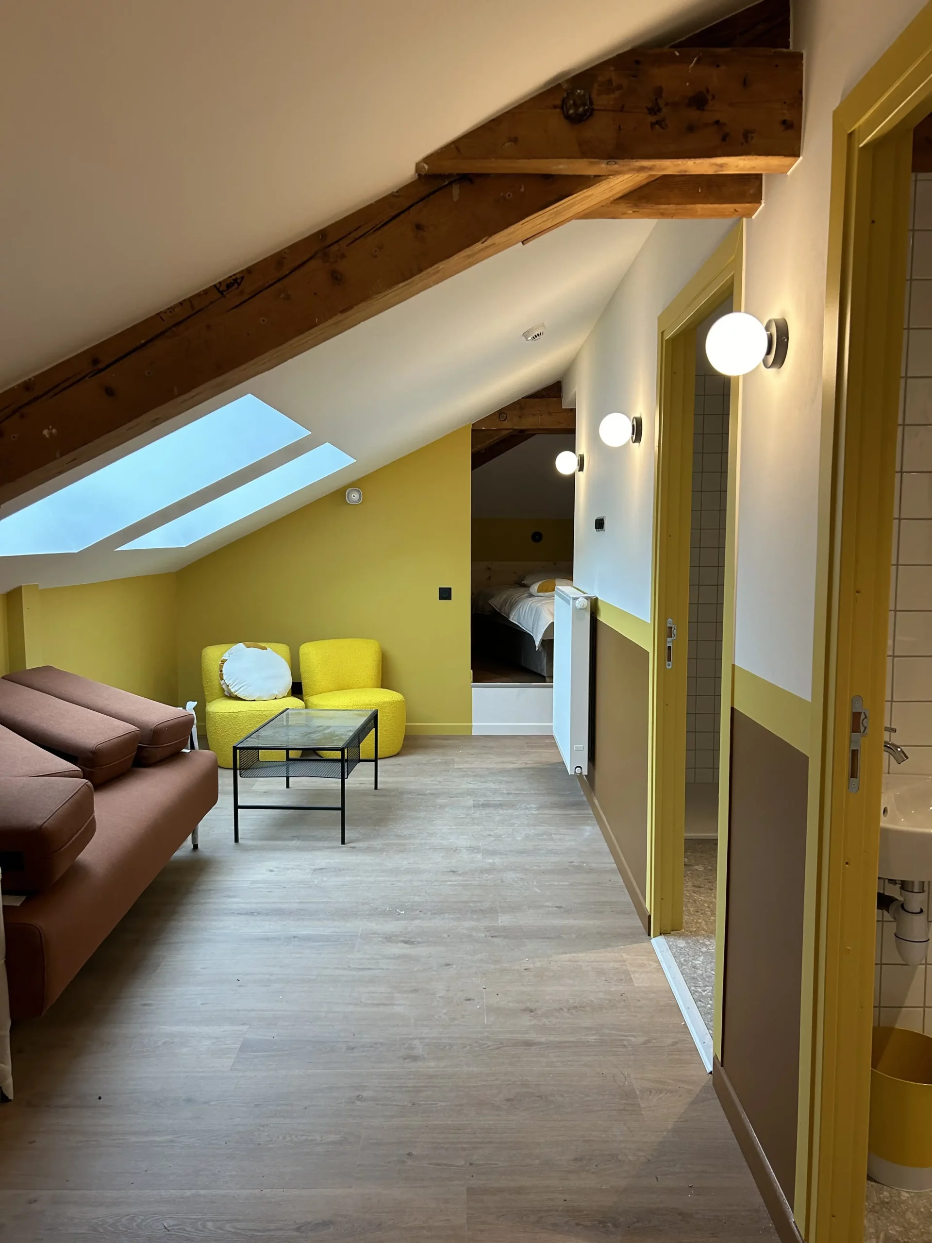 Chambre sous comble - hotel PlanB - Celeste architectes